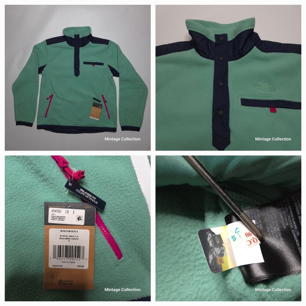 New The North Face Men's Royal Arch 1/4 Snap Pullover Sweatshirt Jacket S $159